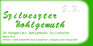 szilveszter wohlgemuth business card